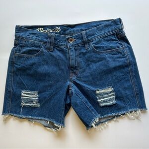 Madewell Denim Distressed Shorts - Dark Wash - Sz 24